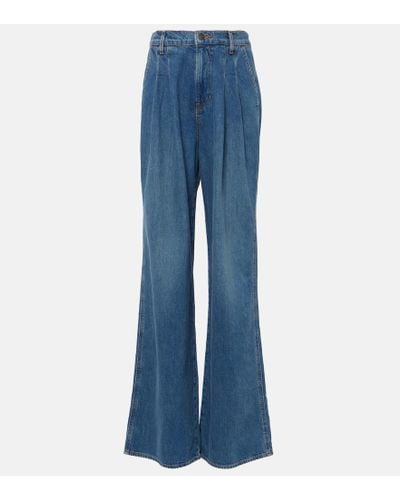 Veronica Beard Mid-Rise Wide-Leg Jeans Mia - Blau