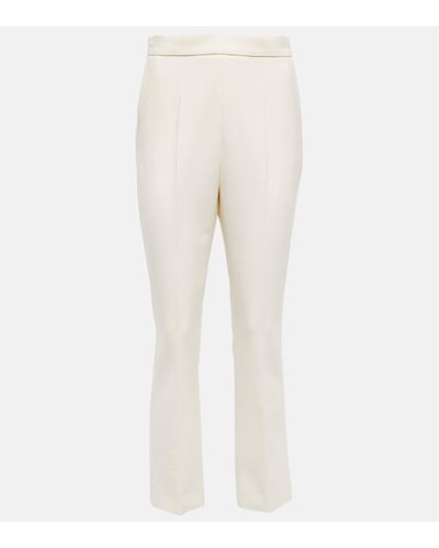 Max Mara Nepeta Cropped Wool-blend Trousers - Natural