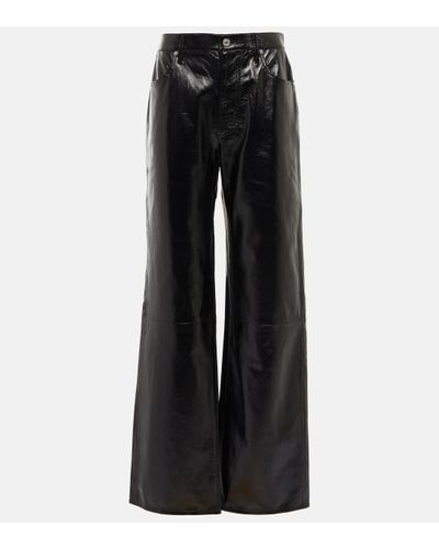 Citizens of Humanity Paloma High-rise Wide-leg Leather Trousers - Black
