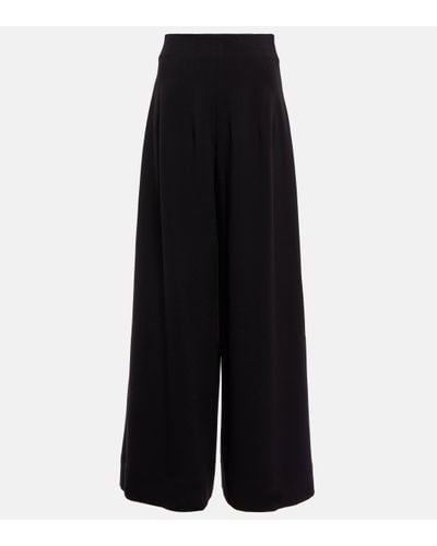 STAUD Caleb High-rise Wide-leg Trousers - Black