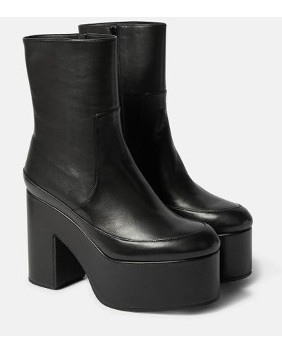 Dries Van Noten Botines de piel con plataforma - Negro