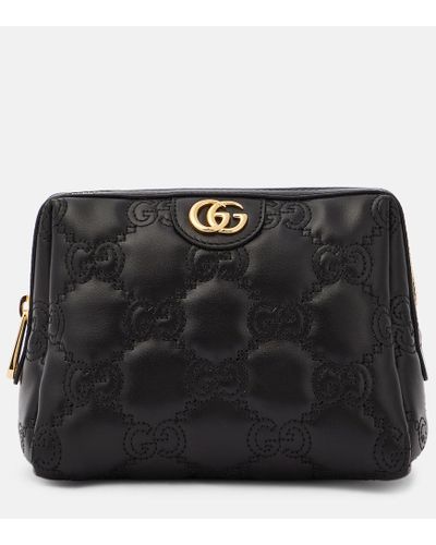 Gucci GG Matelasse Leather Makeup Bag - Black