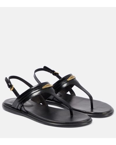 Isabel Marant Nya Leather Thong Sandals - Black