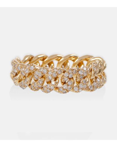 SHAY 18kt Gold Chain Ring With Diamonds - Metallic