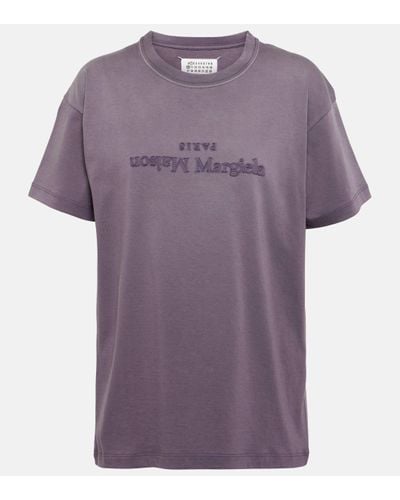 Maison Margiela Logo Cotton Jersey T-shirt - Purple