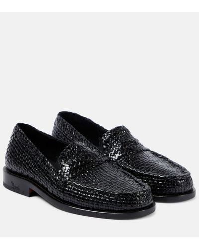 Marni Bambi Woven Leather Loafers - Black