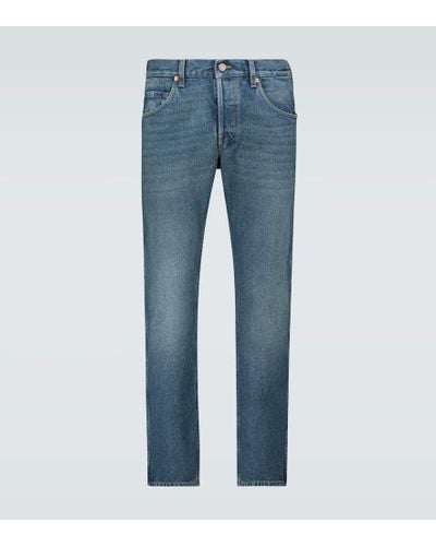 Gucci Washed Denim Tapered Jeans - Blue
