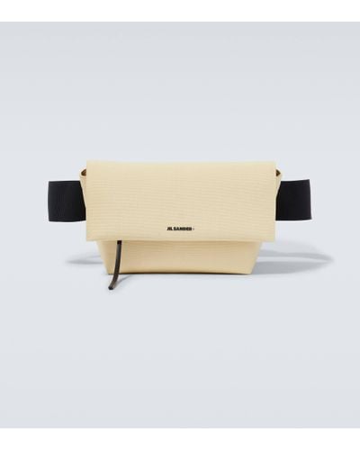 Jil Sander Leather-trimmed Canvas Belt Bag - Natural