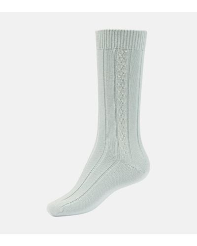 Loro Piana Bobby Ribbed-knit Cashmere Socks - Green