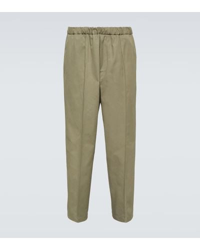 Jil Sander Cotton Poplin Straight Pants - Green