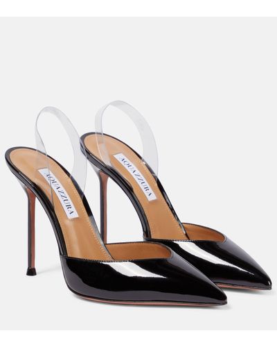 Aquazzura V Plexi 90mm Slingback Court Shoes - Black