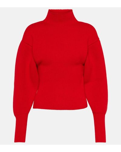 Ferragamo Jersey de cachemir y lana - Rojo