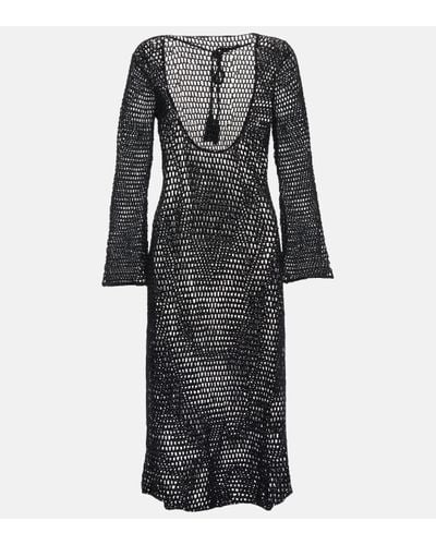 Anna Kosturova Zen Mesh Crochet Beach Dress - Black