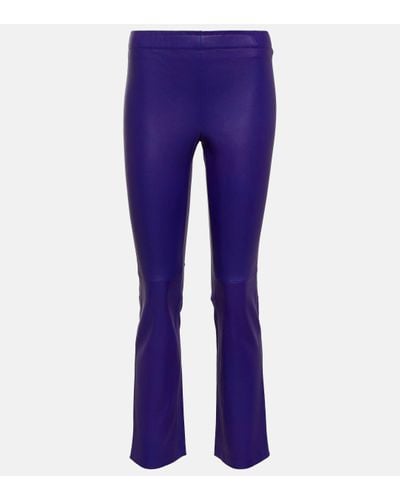 Stouls Jp Twenty Slim Leather Trousers - Purple