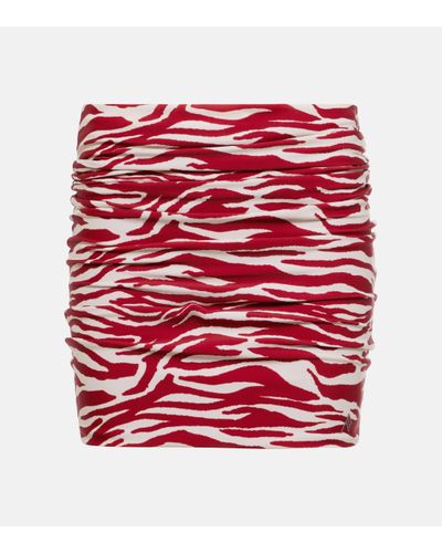 The Attico Zebra-print Miniskirt - Red