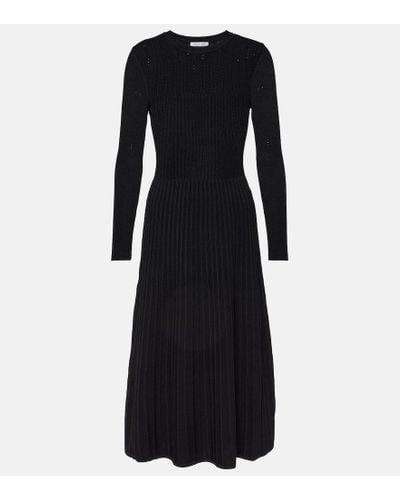 Veronica Beard Nami Ribbed-knit Midi Dress - Black