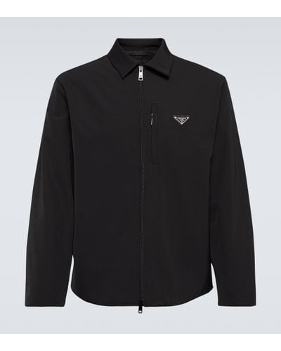 Prada Re-nylon Zipped Shirt - Black