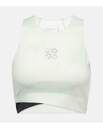 Loewe X On Logo Tie-dye Bra Top - White