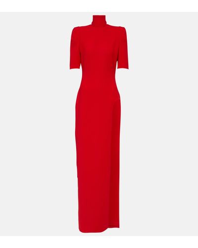 Monot High-neck Crepe Maxi Dress - Red