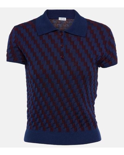 Loewe Polohemd aus einem Baumwollgemisch - Blau