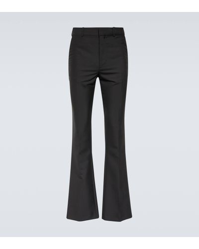 Loewe Wool And Mohair Bootcut Trousers - Black