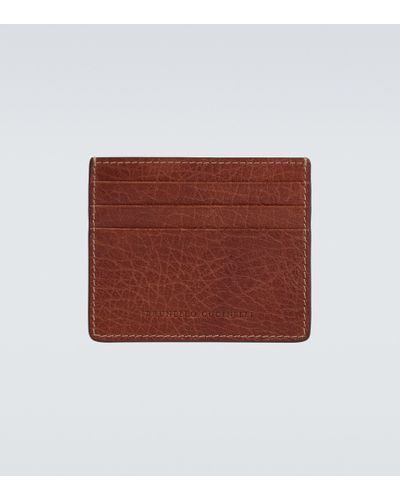 Brunello Cucinelli Grained Leather Cardholder - Red