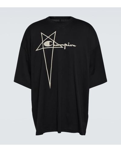 Rick Owens X Champion® T-Shirt aus Baumwolle - Schwarz