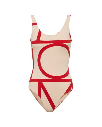 Totême Logo Swimsuit - Red