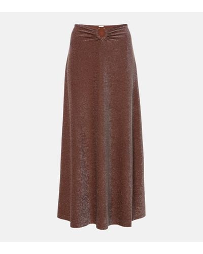 Johanna Ortiz Ring-detail Embellished Maxi Skirt - Brown