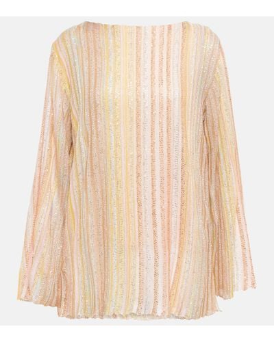 Missoni Striped Sequin-embellished Jumper - Natural