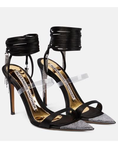 Alexandre Vauthier Sandali Metafisico 105 con cristalli - Nero