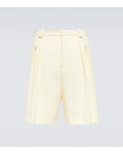 King & Tuckfield High-Rise Shorts aus Wolle - Natur