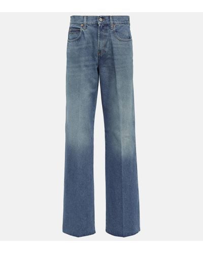 Gucci Horsebit Mid-rise Straight Jeans - Blue