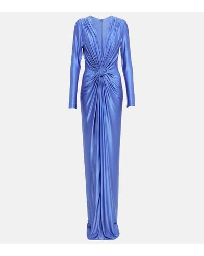 Costarellos Swanson Satin Gown - Blue