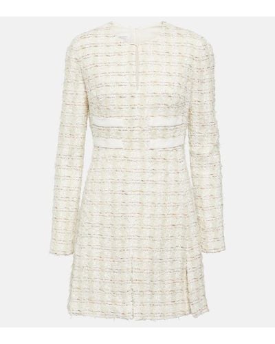 Giambattista Valli Long-sleeve Tweed Minidress - White