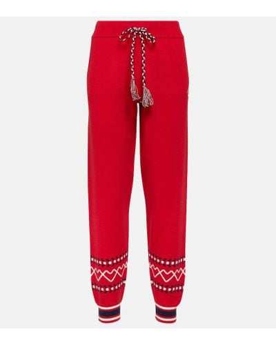 The Upside Monterosa Jojo Knit Cotton Sweatpants - Red