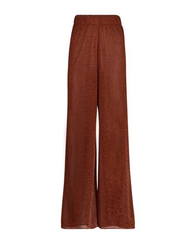 Oséree Lumiere High-rise Wide-leg Trousers - Brown