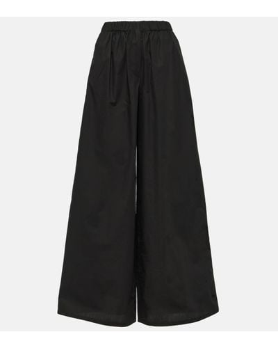 Max Mara Navigli High-rise Cotton Wide-leg Trousers - Black