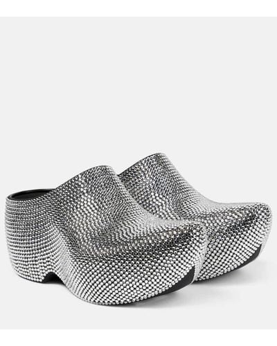 Balenciaga Technoclog Embellished Rubber Clogs - Gray