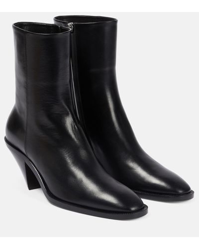 Victoria Beckham Mia Leather Ankle Boots - Black