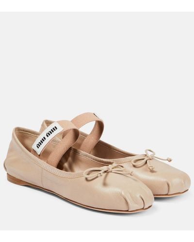 Miu Miu Ballerinas aus Leder - Pink