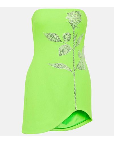 David Koma Embellished Strapless Minidress - Green