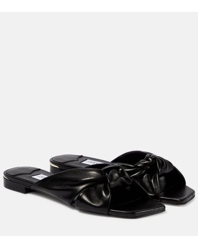 Jimmy Choo Avenue Leather Sandals - Black