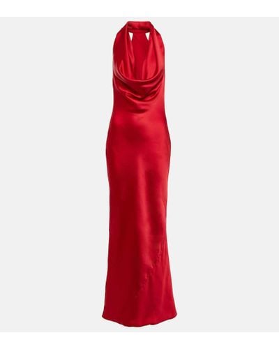 Norma Kamali Vestido de fiesta de saten - Rojo