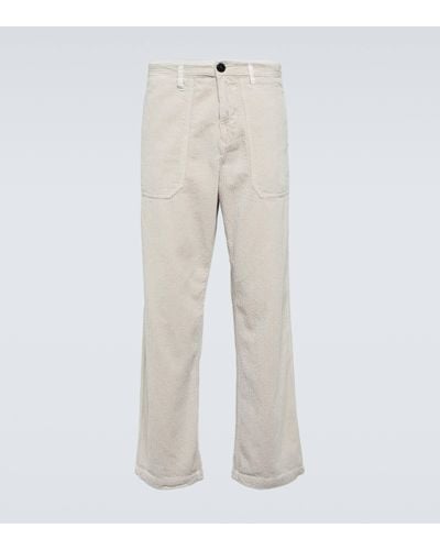 Stone Island Corduroy Straight Trousers - Natural