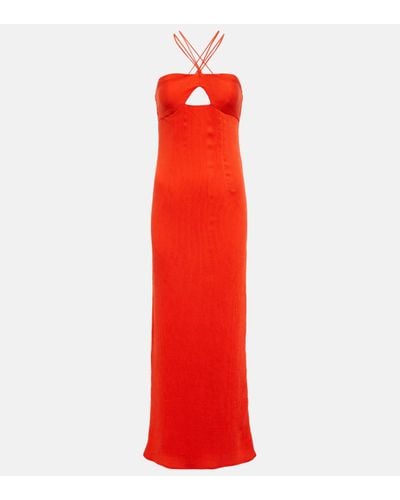 STAUD Gianna Halter Maxi Dress - Red