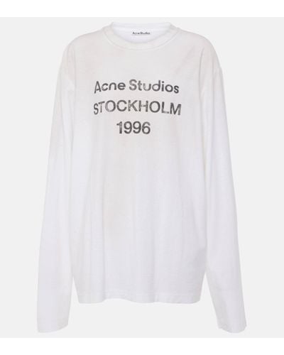 Acne Studios Logo Oversized Cotton-blend T-shirt - White