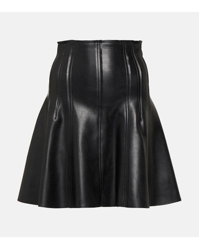 Norma Kamali Grace Faux Leather Miniskirt - Black