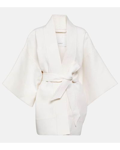 Wardrobe NYC Wool And Silk Wrap Jacket - White