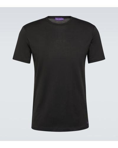 Ralph Lauren Purple Label T-Shirt aus Baumwoll-Jersey - Schwarz